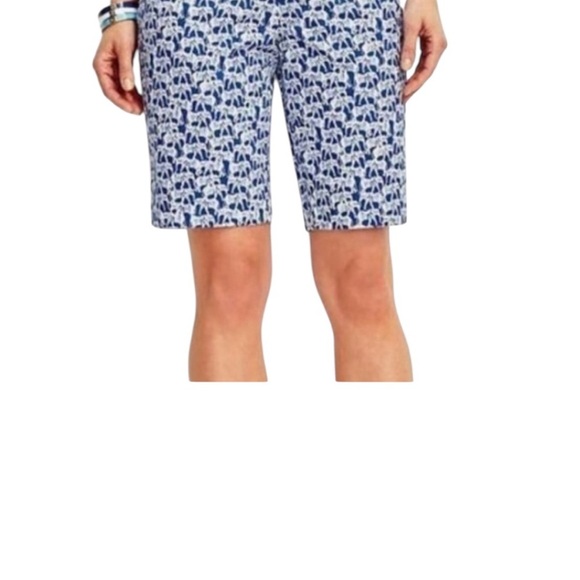Talbots Blue Bermuda Shorts with Elephants size 6P - Picture 1 of 8